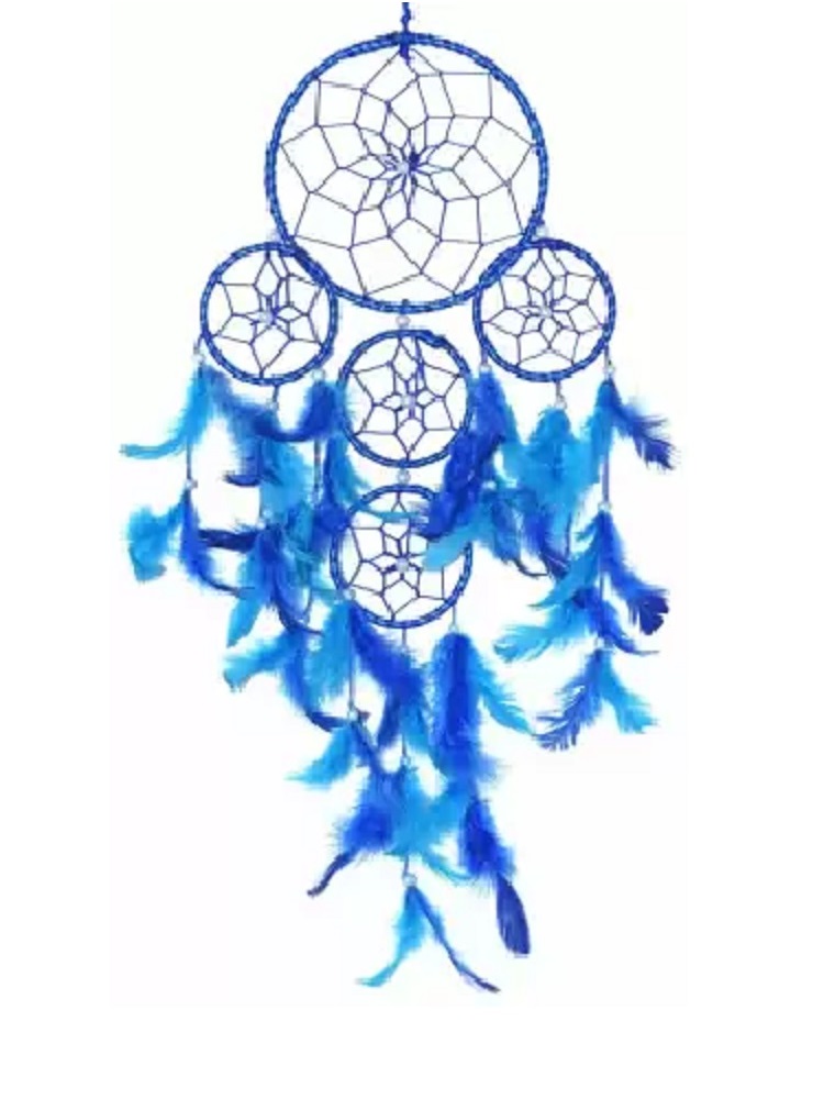 Dream Catcher 5 Rounds Wall Hanging  for Positive Energy and Protection (Big Size 55 cm) - for Home/O