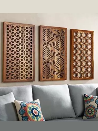 Antique House Decorative & Hand Crafted Brown Finished Engineered Wooden Wall Decor 16x30-inch  (25 c