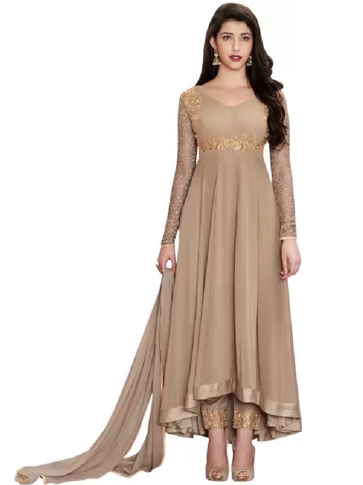 Semi Stitched Georgette Salwar Suit Material Embroidered