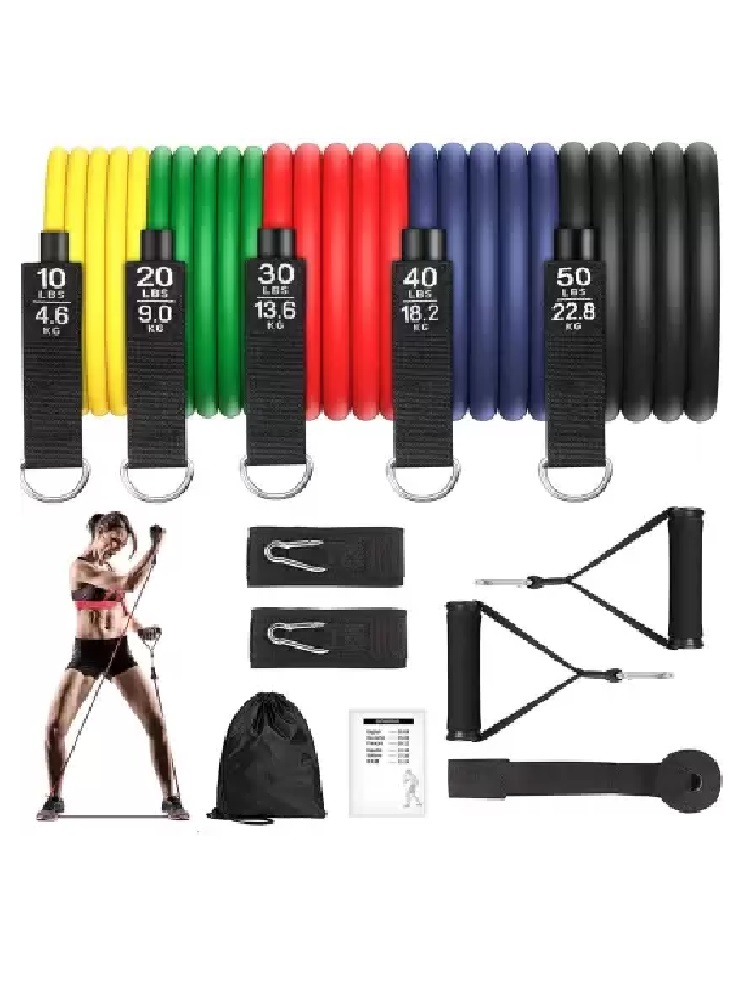 Resistance Exercise Bands with Door Anchor, Handles | Resistance Bands for Workout for Men & Women | 