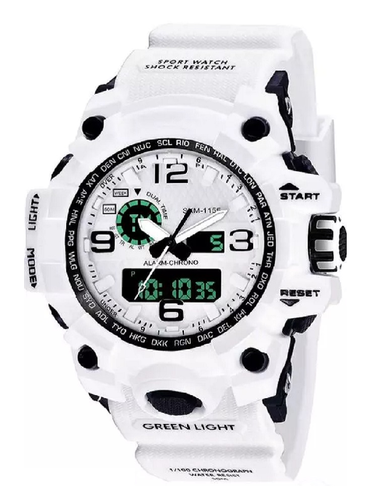 SKMEI Sports Analog-Digital Watch - For Men & Women Gmarks - WHITE