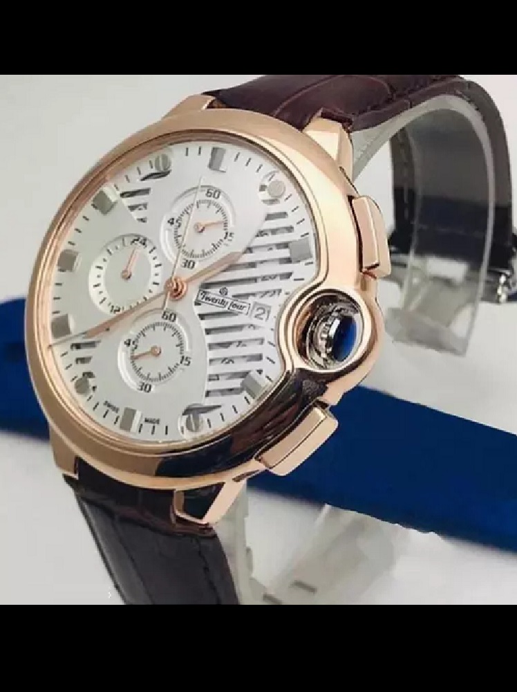 ANDHAK Men's Watches,Business Multi-Function Quartz Watch Oval Belt Watch