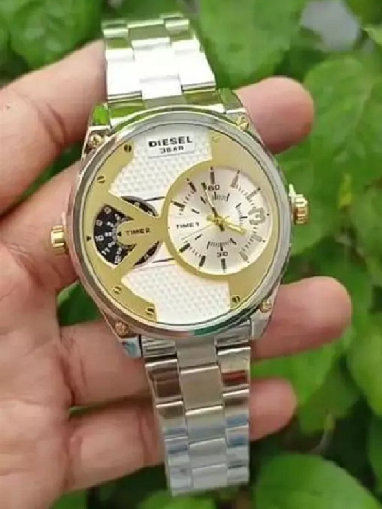 Diesel Mega Chief Men's Watch Gold Double Tone Color