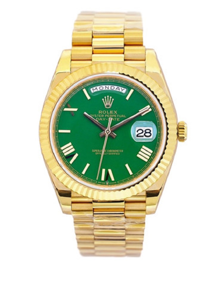 Rolex Automatic Day-Date Gold President Green Dial Menโs Watch
