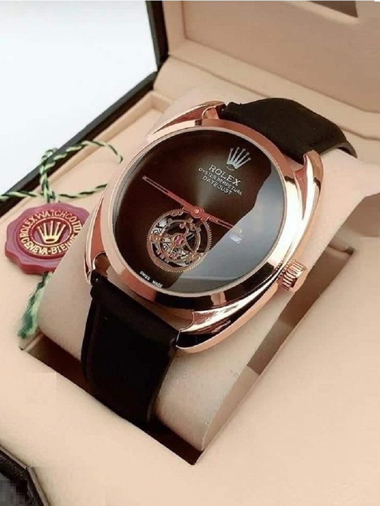 Rolex 6112 Leather Analog Men's Watch